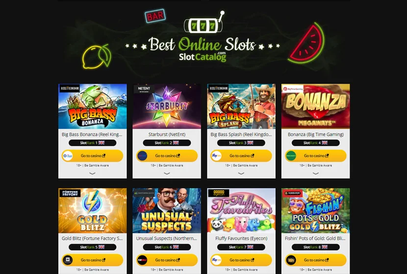 The lits of Best Slots at Slotcatalog.com