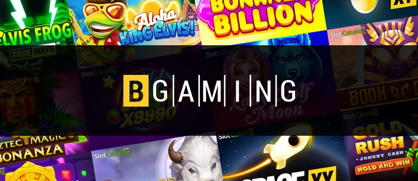 Logotipo da BGaming e alguns de seus jogos.