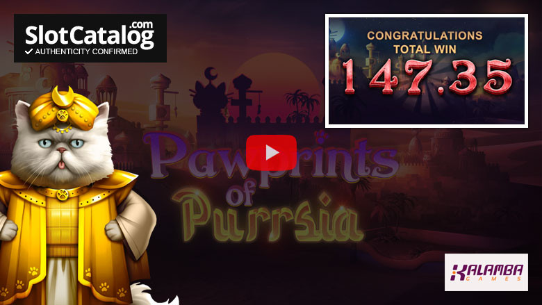 Slotul Pawprints of Purrsia Big Win mai 2021