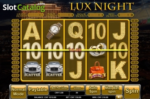 Win Screen. Lux Night slot
