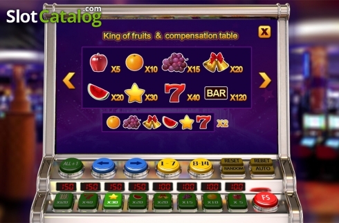 Paytable . King of Fruits (Aiwin Games) slot