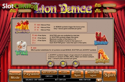 画面7. Lion Dance (Aiwin Games) カジノスロット