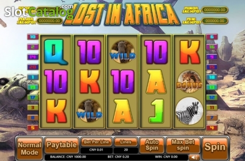 Bildschirm2. Lost in Africa slot