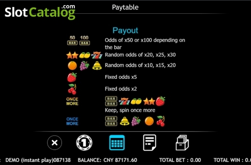 Paytable . Dj Mario	 slot