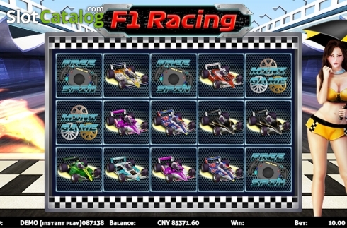 Reels screen. F1 Racing slot