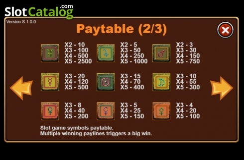 Paytable. Greek Mythology slot