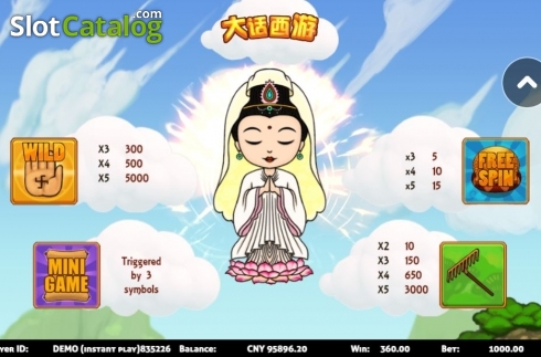 Paytable. Journey to the West (Triple Profits Games) slot
