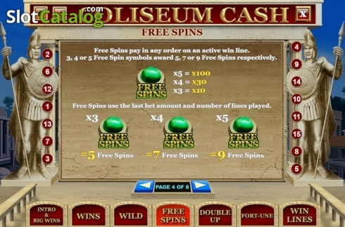 Features 1. Coliseum Cash slot