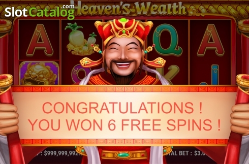 Free spins screen 2. Heaven's Wealth slot