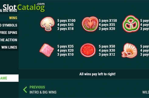 Paytable 2. Poppin Pizza Prizes slot