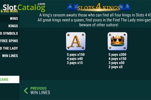 Ekran5. Slots 4 Kings yuvası