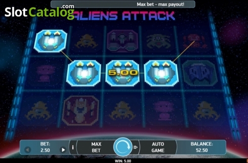 Win Screen. Alien Attack (Bet2Tech) slot