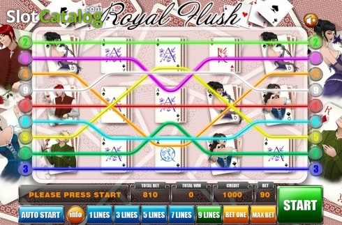 Bildschirm2. Royal Flush (GameX) slot