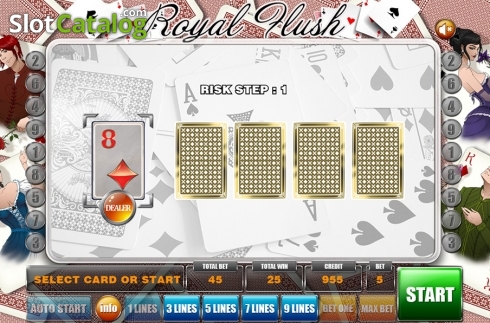 画面6. Royal Flush (GameX) カジノスロット