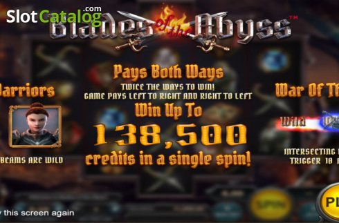Start Screen. Blades of the Abyss slot