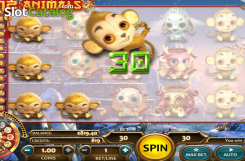 Win Screen. 12 Animals (Nucleus Gaming) slot
