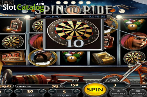 Win Screen. Spin to Ride slot