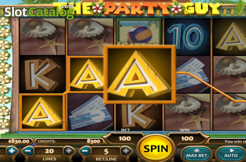 Win Screen. The Party Guy slot
