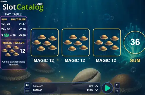 Ekran3. Magic Shells yuvası
