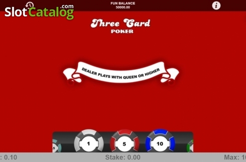 Game Screen. Three Card Poker (1X2gaming) slot