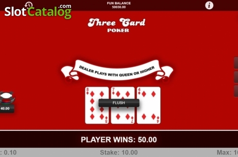 Pantalla4. Three Card Poker (1X2gaming) Tragamonedas 