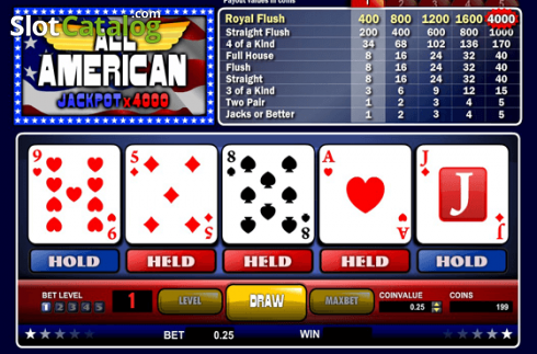Game Screen 2. All American Poker (1x2gaming) slot
