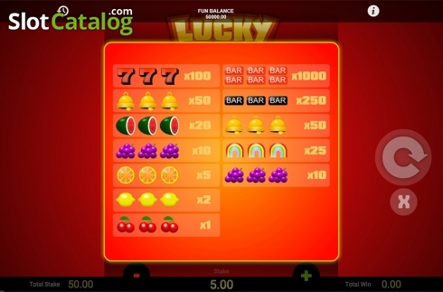 Paytable. Lucky Streaks (1X2gaming) slot