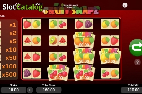 Paytable. Fruit Snapz slot