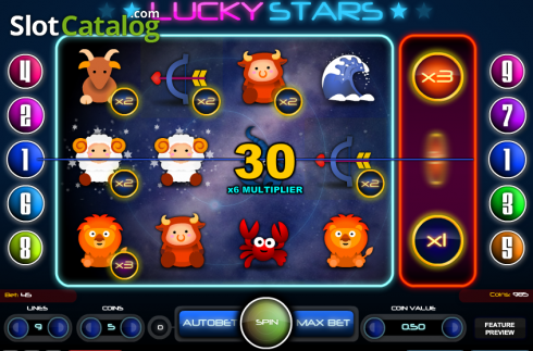 画面6. Lucky Stars (1X2gaming) カジノスロット