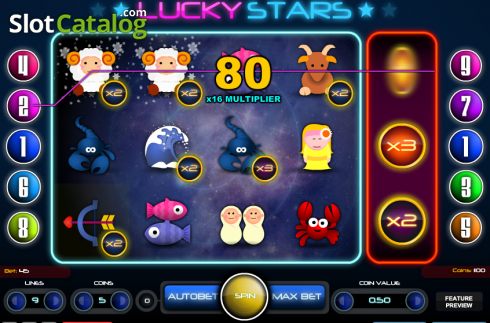 Skärmdump7. Lucky Stars (1X2gaming) slot
