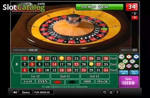 Win screen. European Roulette (1x2 gaming) slot
