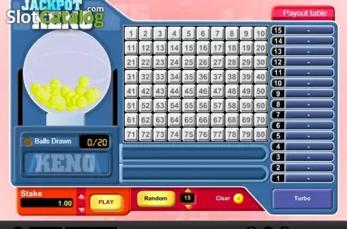 Game Screen 1. Jackpot Keno slot