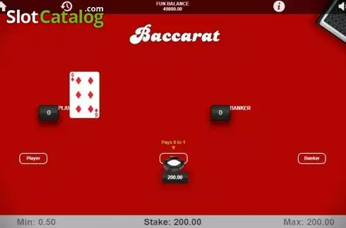 Schermo3. Baccarat (1x2gaming) slot