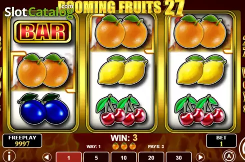 Skärmdump4. Booming Fruits 27 slot