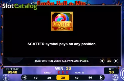 Scatter screen. Lucky Hell-o-Win slot