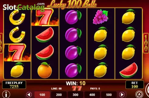 Win screen. Lucky 100 Bells slot