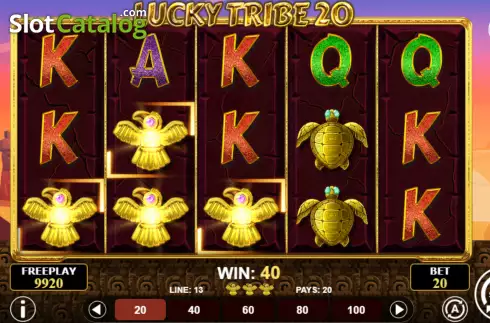 Win screen. Lucky Tribe 20 slot