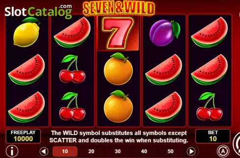 Game Screen. Seven & Wild slot