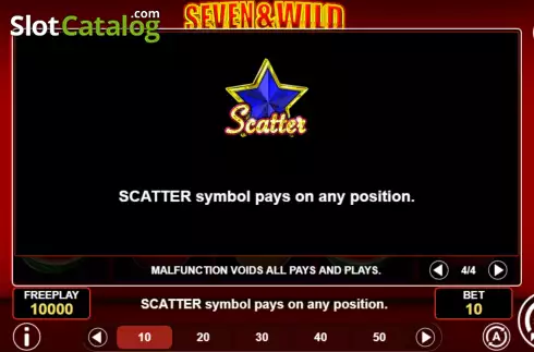 Scatter Symbol Screen. Seven & Wild slot