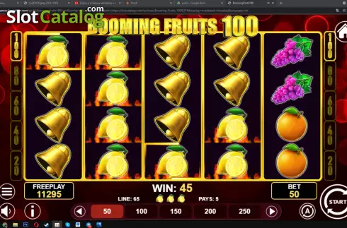 Schermo5. Booming Fruits 100 slot
