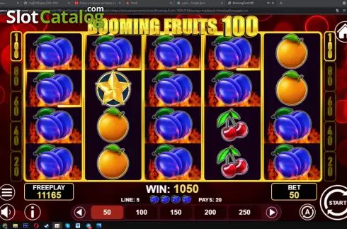 Ekran6. Booming Fruits 100 yuvası