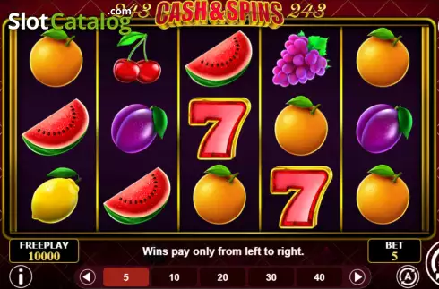 Skärmdump3. Cash & Fruits 243 slot