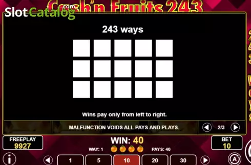Skärmdump8. Cash & Fruits 243 slot