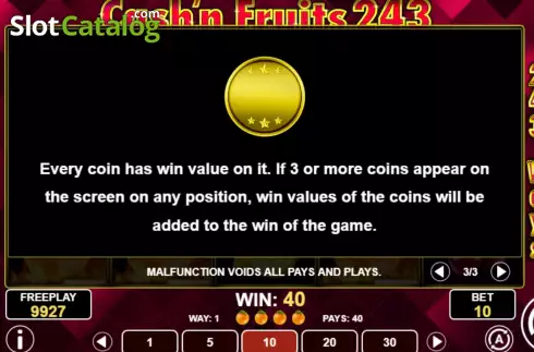 Skärmdump9. Cash & Fruits 243 slot