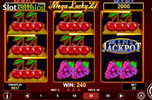 Win screen 2. Mega Lucky 27 slot