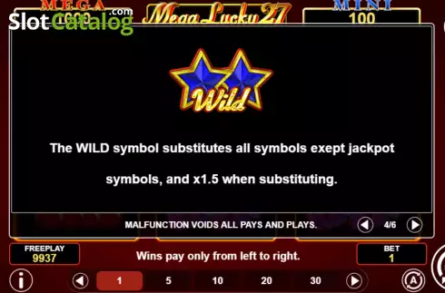 Wild screen. Mega Lucky 27 slot