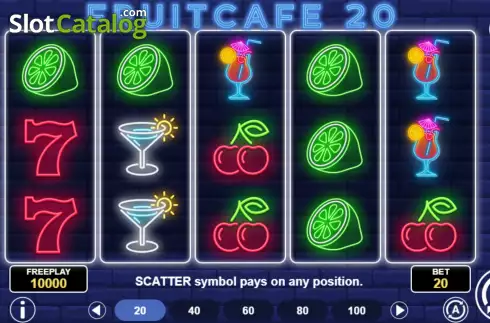 Game Screen. Fruit Cafe 20 slot