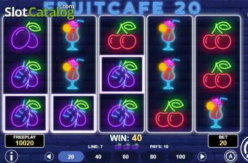 Win Screen. Fruit Cafe 20 slot