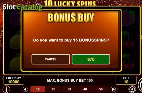 画面6. 10 Lucky Spins カジノスロット