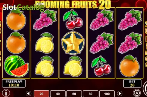 Game screen. Booming Fruits 20 slot